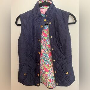 Lilly Pulitzer‎ Navy Puffer Vest Size XS